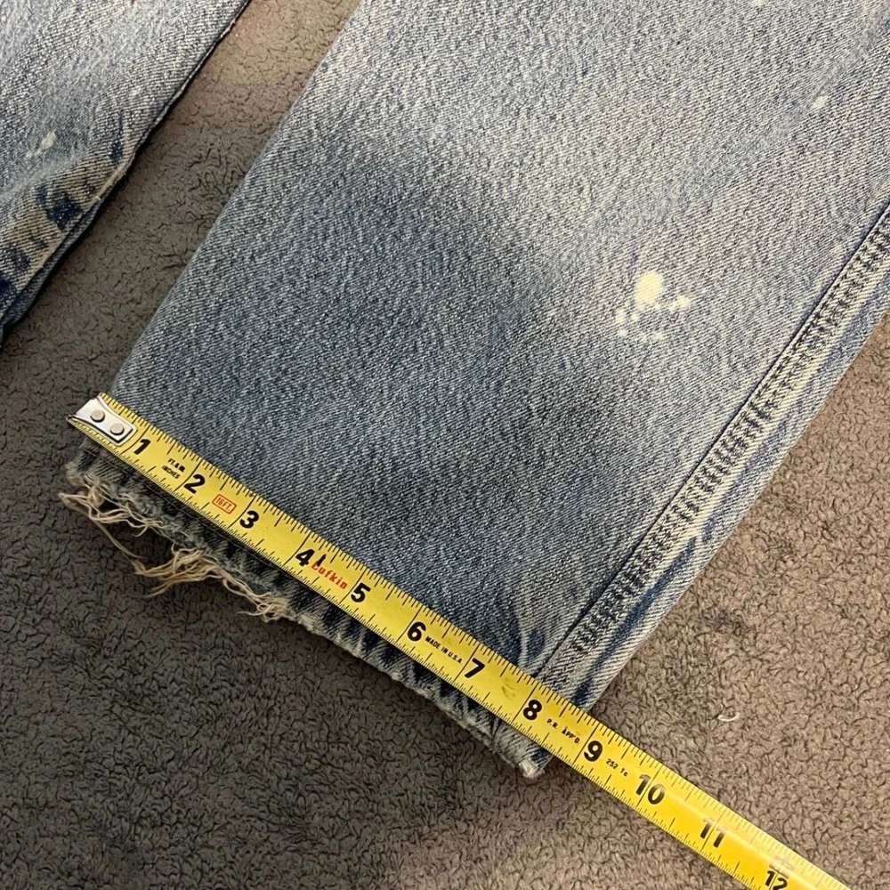 Vintage Dickies Carpenter Jeans Mens 36x30 Distressed Paint Splatter Workwear